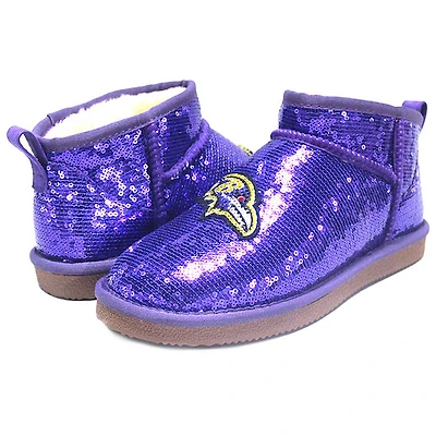 Bottines à paillettes Cuce violettes Baltimore Ravens pour femmes