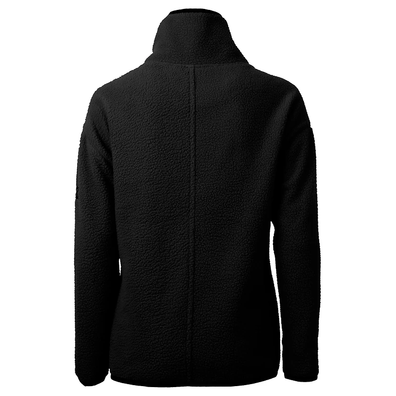 Women's Cutter & Buck  Black Baltimore Ravens Helmet Logo Cascade Eco Sherpa Fleece Half-Zip Pullover Jacket