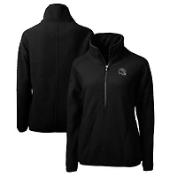 Women's Cutter & Buck  Black Baltimore Ravens Helmet Logo Cascade Eco Sherpa Fleece Half-Zip Pullover Jacket