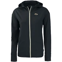 Women's Cutter & Buck Black Baltimore Ravens Primary Mark Daybreak Eco Recycled Full-Zip Hoodie