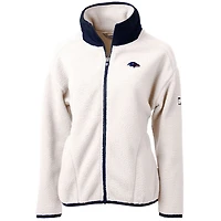 Women's Cutter & Buck Cream Baltimore Ravens Cascade Eco Sherpa Fleece Full-Zip Jacket