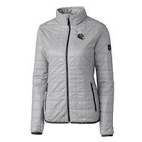 Women's Cutter & Buck  Gray Baltimore Ravens Helmet Logo Rainier PrimaLoft Eco Insulated Full-Zip Puffer Jacket