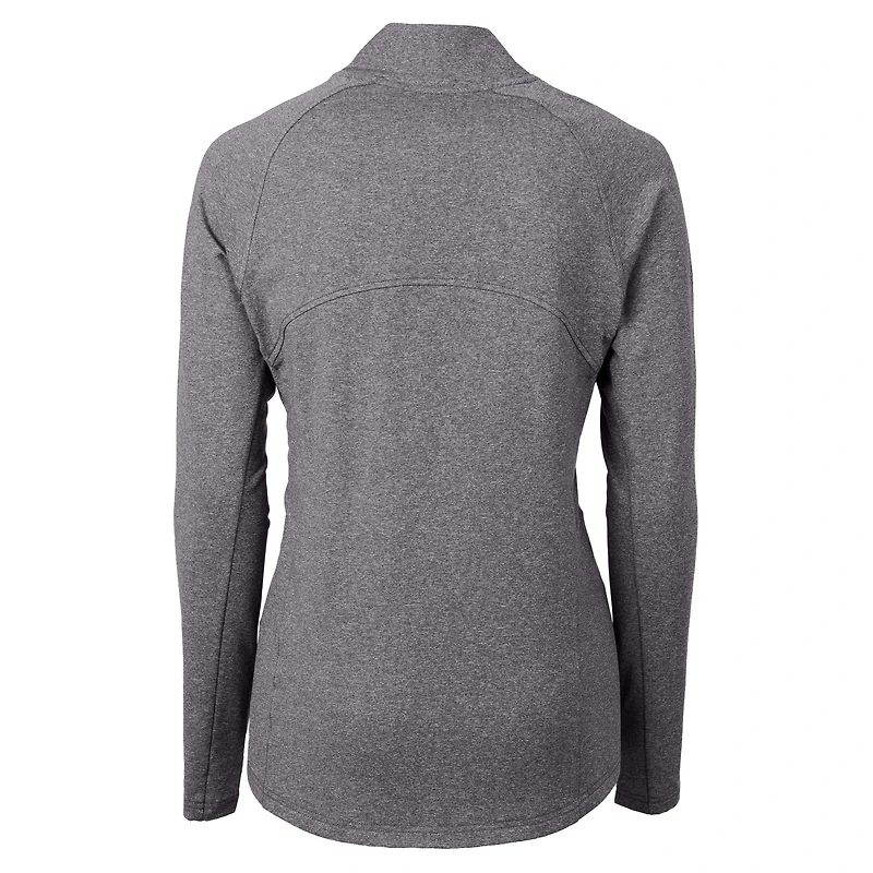 Women's Cutter & Buck Heather Black Baltimore Ravens Adapt Eco Knit Full-Zip Jacket
