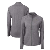 Women's Cutter & Buck Heather Black Baltimore Ravens Adapt Eco Knit Full-Zip Jacket