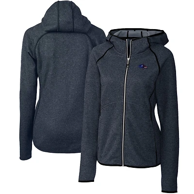 Women's Cutter & Buck Heathered Navy Baltimore Ravens Mainsail Full-Zip Jacket