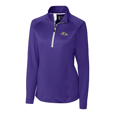 Women's Cutter & Buck Purple Baltimore Ravens Jackson Half-Zip Overknit Pullover Jacket