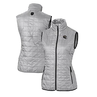 Women's Cutter & Buck  Silver Baltimore Ravens Helmet Logo Rainier PrimaLoft Eco Insulated Full-Zip Puffer Vest
