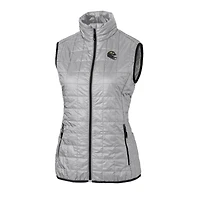 Women's Cutter & Buck  Silver Baltimore Ravens Helmet Logo Rainier PrimaLoft Eco Insulated Full-Zip Puffer Vest