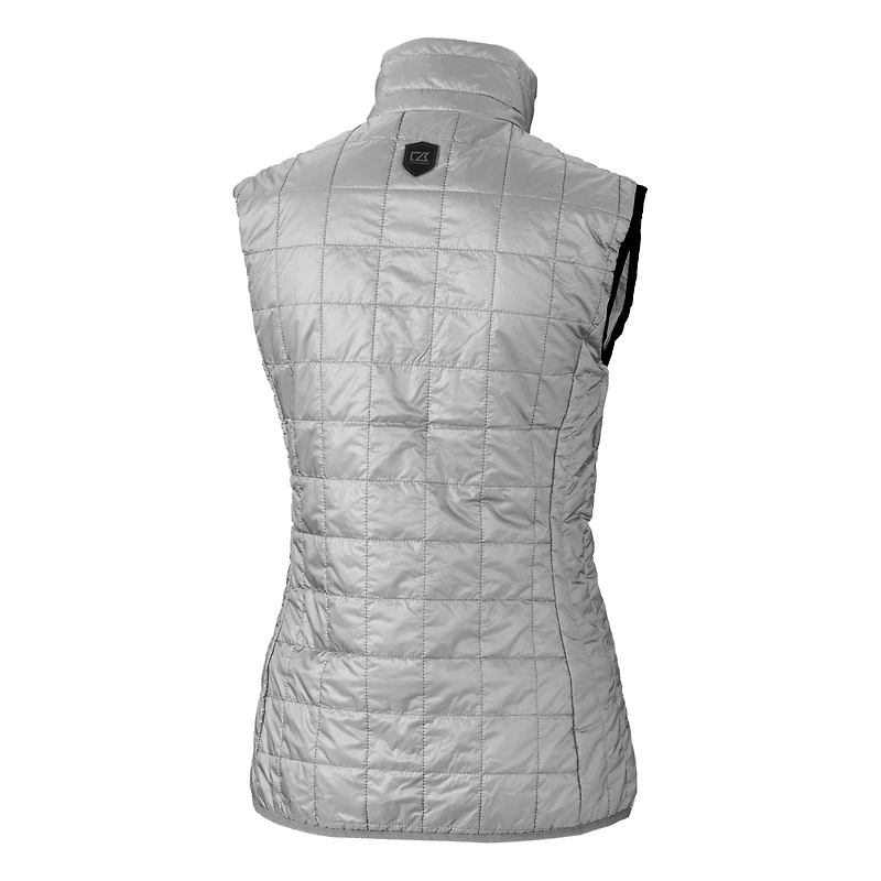 Women's Cutter & Buck  Silver Baltimore Ravens Helmet Logo Rainier PrimaLoft Eco Insulated Full-Zip Puffer Vest