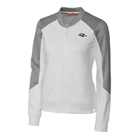 Veste zippée intégrale Pop Fly blanche des Baltimore Ravens pour femme Cutter & Buck