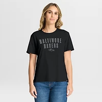 Women's Fanatics Black Baltimore Ravens Blackout Kneel Down Legacy T-Shirt