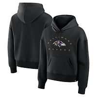 Sweat à capuche noir Fanatics pour femmes, receveur éligible des Ravens de Baltimore