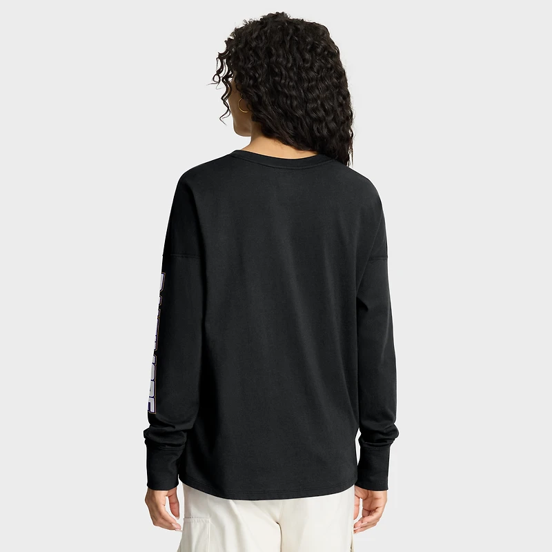 T-shirt à manches longues Fanatics pour femme, noir, motif Hometown Legacy des Baltimore Ravens