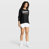 T-shirt à manches longues Fanatics pour femme, noir, motif Hometown Legacy des Baltimore Ravens
