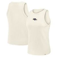 Women's Fanatics Cream Baltimore Ravens Star Play Tri-Blend Ribbed Tank Top