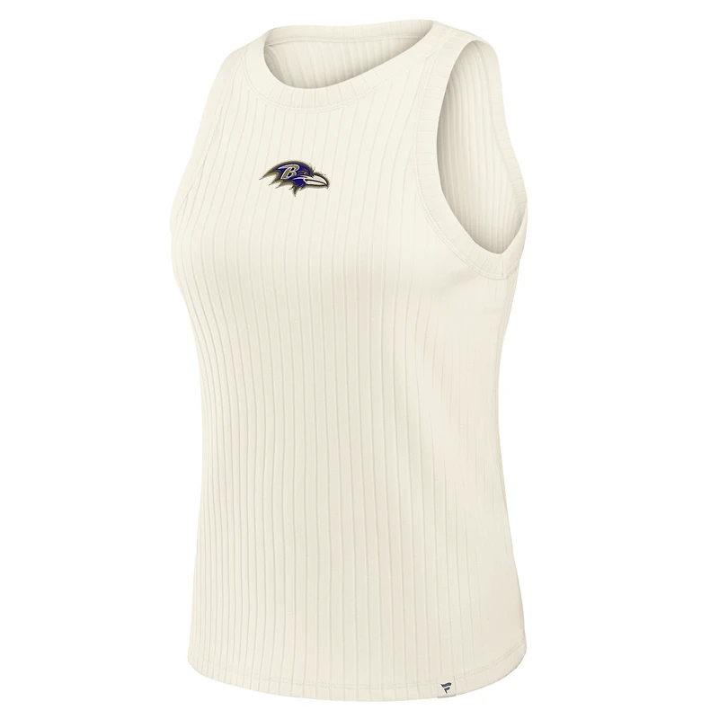 Women's Fanatics Cream Baltimore Ravens Star Play Tri-Blend Ribbed Tank Top