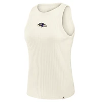 Women's Fanatics Cream Baltimore Ravens Star Play Tri-Blend Ribbed Tank Top