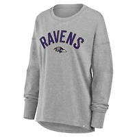 T-shirt à manches longues Fanatics Heather Grey Baltimore Ravens Hometown Legacy pour femme