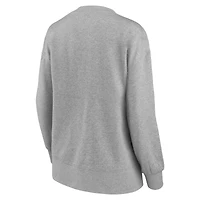 Women's Fanatics Heathered Gray Baltimore Ravens Jump Distribution Tri-Blend Pullover Sweatshirt