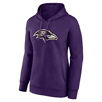 Women's Fanatics Lamar Jackson Purple Baltimore Ravens Player Icon Name & Number Pullover Hoodie