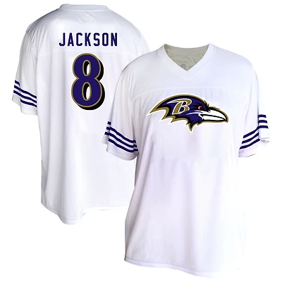 Women's Fanatics Lamar Jackson White Baltimore Ravens Plus Fashion Jersey