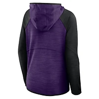Sweat à capuche zippé entièrement pour femme Fanatics violet/noir Baltimore Ravens Redzone End Around Pass Raglan