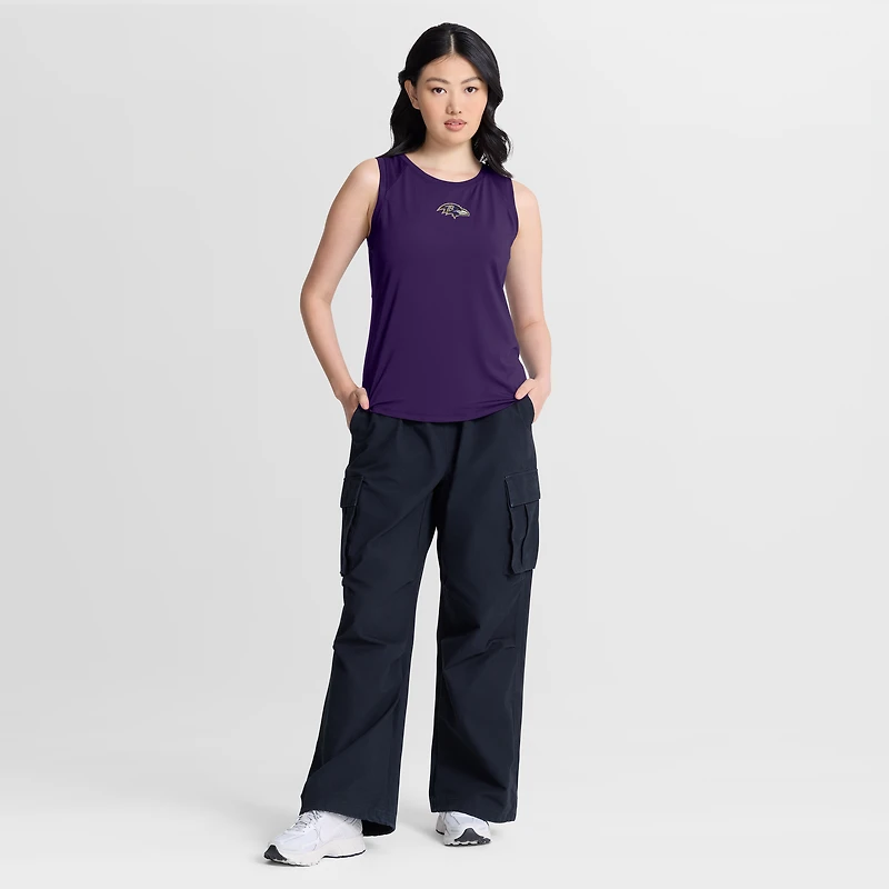 Women's Fanatics Purple Baltimore Ravens Draped Mesh Back Performance Tank Top