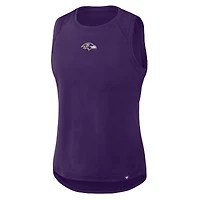 Débardeur de performance Fanatics violet Baltimore Ravens pour femme, dos en maille drapée