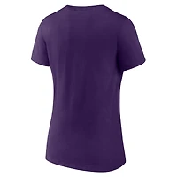 T-shirt violet à col en V Fanatics pour femmes des Ravens de Baltimore, support défensif la ville natale