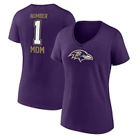 T-shirt violet à col en V pour la fête des mères Ravens de Baltimore Fanatics femmes
