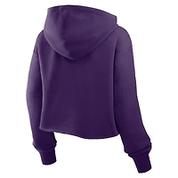 Sweat à capuche court surdimensionné violet Fanatics Baltimore Ravens pour femme