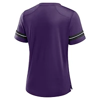Women's Fanatics Purple Baltimore Ravens Play Script Lace-Up T-Shirt