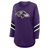 Women's Fanatics Purple Baltimore Ravens Plus Redzone 3/4-Sleeve Scoop Neck T-Shirt