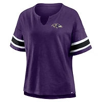 T-shirt violet Fanatics pour femme, motif Redzone Curl Route des Ravens de Baltimore