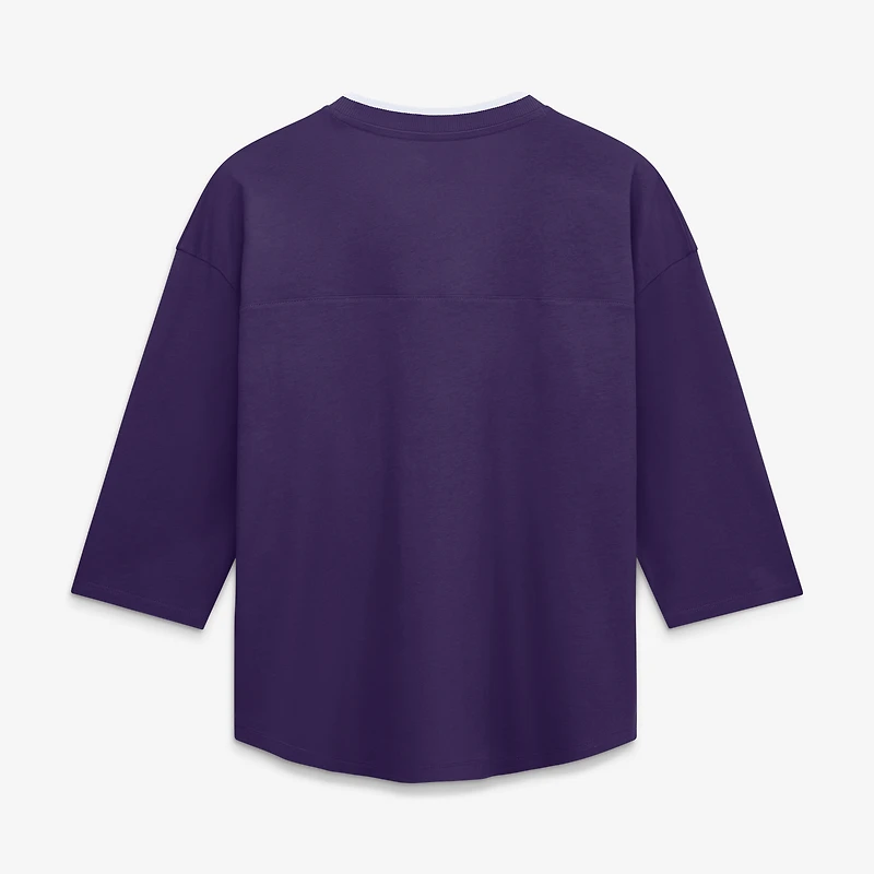 Women's Fanatics Purple Baltimore Ravens Team First Deceptive Juke 3/4-Sleeve V-Neck T-Shirt
