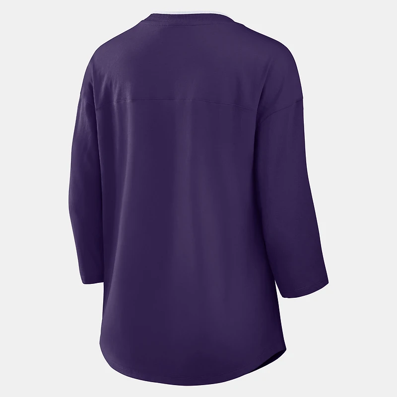 Women's Fanatics Purple Baltimore Ravens Team First Deceptive Juke 3/4-Sleeve V-Neck T-Shirt