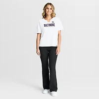 Women's Fanatics White Baltimore Ravens Redzone Slub Boxy T-Shirt