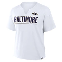 T-shirt boxy blanc Fanatics des Baltimore Ravens Redzone pour femme