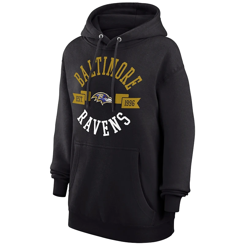 Women's G-III 4Her by Carl Banks Black Baltimore Ravens City Graphic Team Fleece Pullover Hoodie