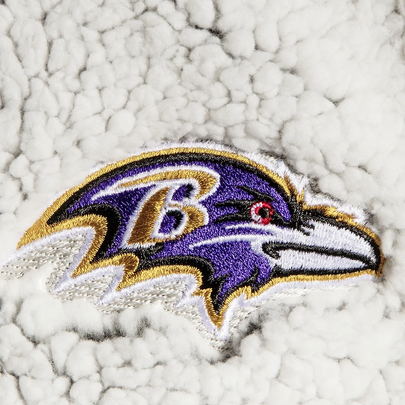 Women's G-III 4Her by Carl Banks Gray Baltimore Ravens Sherpa Quarter-Zip Pullover Jacket