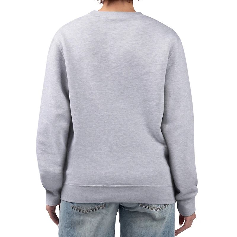 Women's G-III 4Her by Carl Banks Heather Gray Baltimore Ravens Collage Graphic Fleece Pullover Sweatshirt