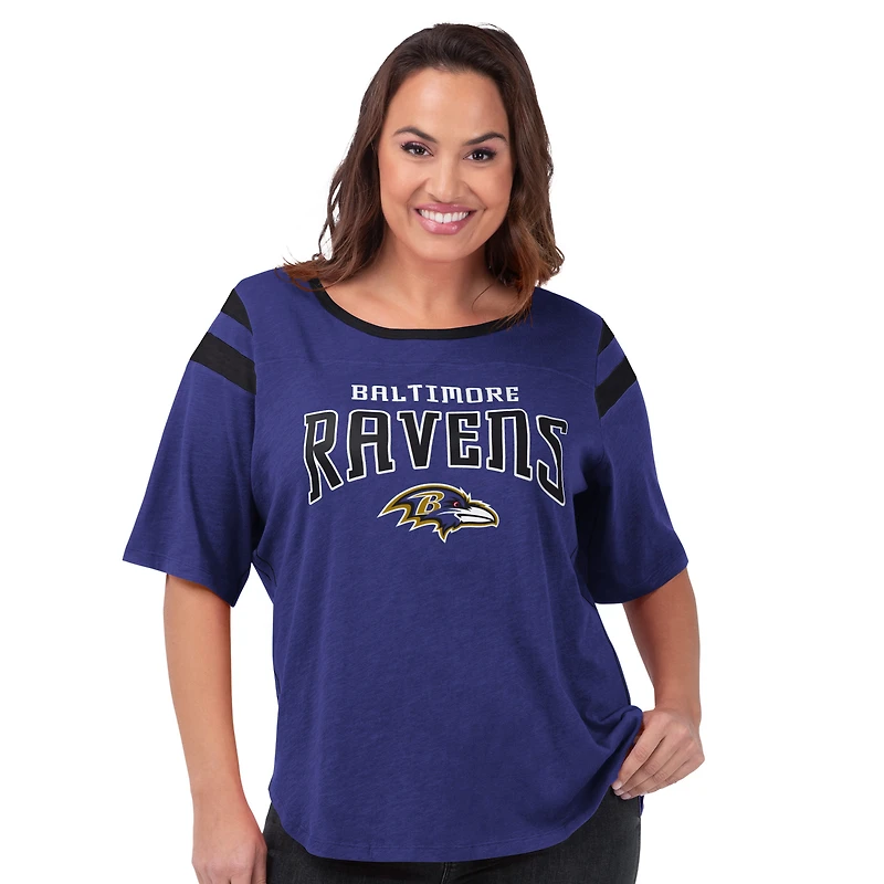 Women's G-III 4Her by Carl Banks Purple Baltimore Ravens Plus Linebacker T-Shirt