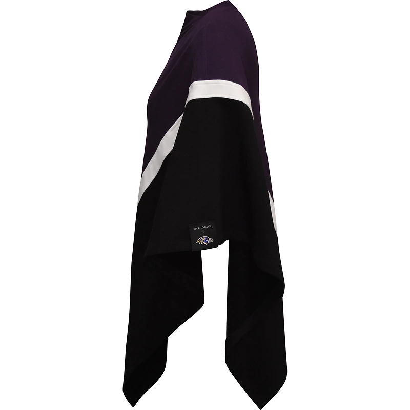 KIYA TOMLIN Baltimore Ravens Contraband Tri-Blend Poncho Femme