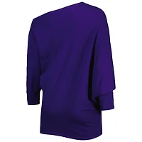 Women's KIYA TOMLIN Purple Baltimore Ravens Twisted Tri-Blend Asymmetrical 3/4-Dolman Sleeve Sweatshirt