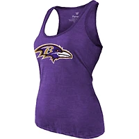 Débardeur tri-mélange avec nom et numéro des Ravens de Baltimore chinés Majestic Threads pour femmes