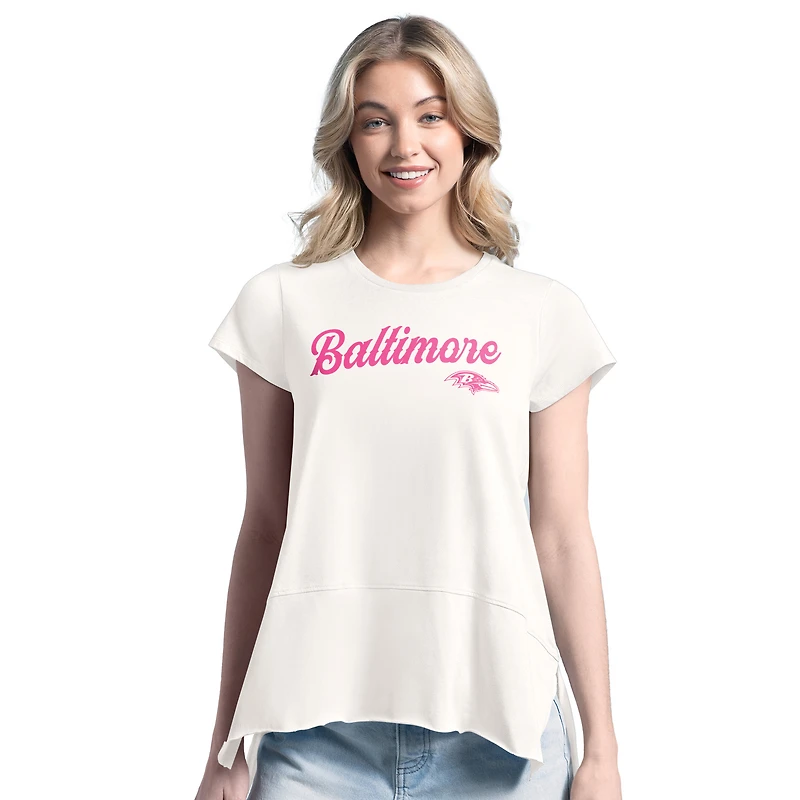 Women's Margaritaville Cream Baltimore Ravens Gametime Is Paradise T-Shirt