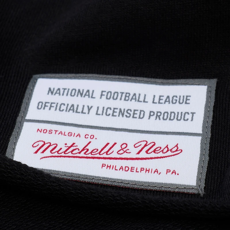 Polo de rugby court à manches longues Mitchell & Ness noir Baltimore Ravens pour femme