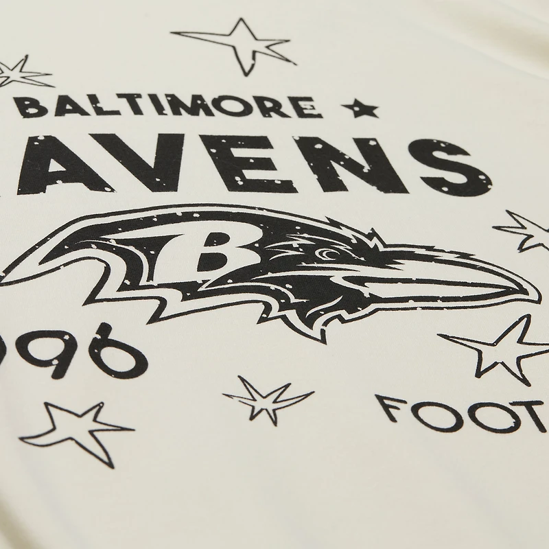 Women's Mitchell & Ness Cream Baltimore Ravens Plus Shooting Star Sweatshirt