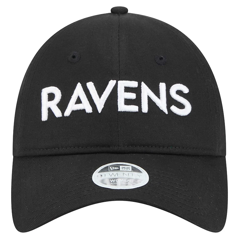Women's New Era Black Baltimore Ravens Cece 9TWENTY Adjustable Hat