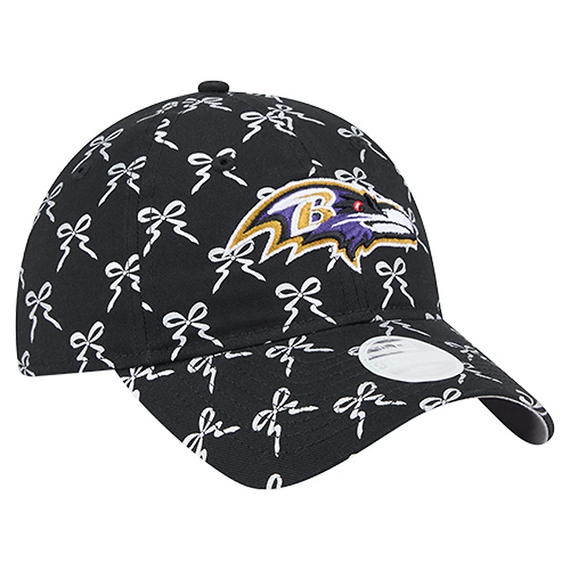 Women's New Era  Black Baltimore Ravens Ribbon 9TWENTY Adjustable Hat